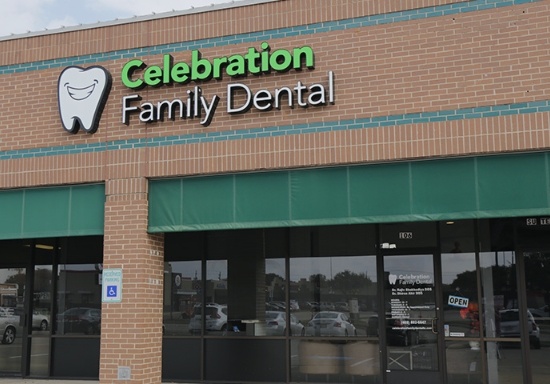 Outside view of Celebration Family Dental of Carrollton dental office building