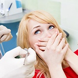 Woman with dental anxiety