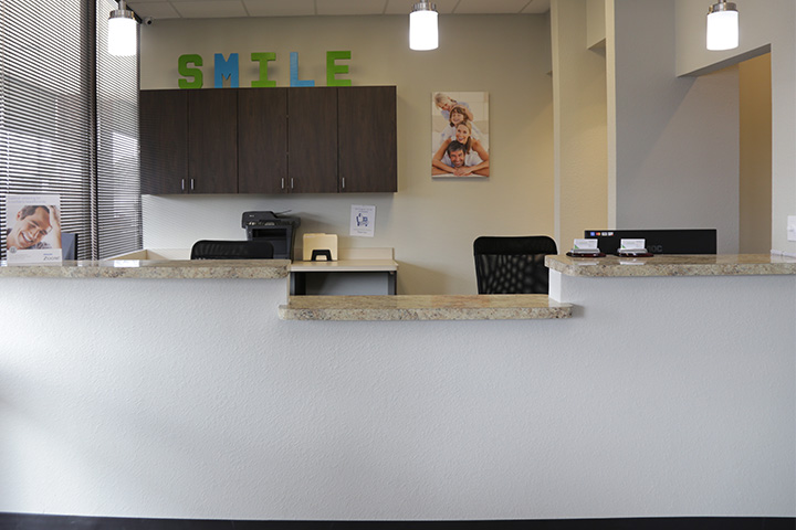 Dental office reception desk