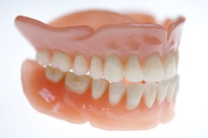 dentures on white background