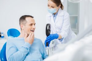 a man at the dentist office